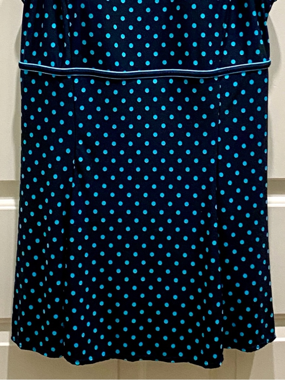 Le Cove Black Turquoise Polka Dot SZ 16 Pin-up Style High Waist Swimsuit Dress - Picture 4 of 10